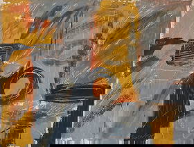 JACK TWORKOV (1900 - 1982, AMER) Untitled. Painting on Canvas, Stamped on reverse: JACK TWORKOV (1900 - 1982, AMERICAN)Untitled.Painting on Canvas, Stamped on reverse. Canvas Size: 22 1/2 x 17 3/4 inches.Painting Size: 15 x 18 1/2 inches. This painting is sold without frame and unst