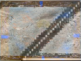 Large Formato Latin American Art Federico Vargas CH Abstract Painting: Large Formato Latin American Art Federico Vargas CH Abstract Painting Title:Angel De la Guardia Para La Condesa 1997 Support Collage Texture on Canvas Approx Painting Size: 63 x 47 Inches. Approx Wood