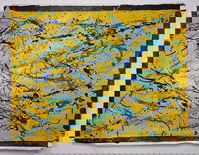 Large XL Signed Jackson Pollock Abstract Art Painting on Canvas: Large XXL Signed Jackson Pollock Abstract Art Painting on Canvas. Stamped on Reverse. Approx Canvas Size:52 x 40 inches.(NY-56) Unstretcher Canvas.Painting is done in the modern abstract expressionist