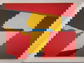 XXL Signed Poliakoff. Abstract Expressionism Composition Painting On Canvas.: XXL Signed Poliakoff. Abstract Expressionism Composition Painting On Canvas. Featuring abstract composition TEXTURE. Signed Poliakoff. Stamped on verso. Large Painting. Approx Painting: 48 x 60 inches