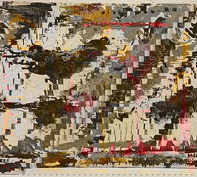 Signed Millares Painting on Wood .ARTISSIMA 2015 Italy.: Signed Millares Painting on Wood ARTISSIMA 2015 Italy. Abstract Painting on Wood. Approx Size: 16 x 14 inches. Mixed Medium on Wood. Good vintage condition. See photos as part of the description. See