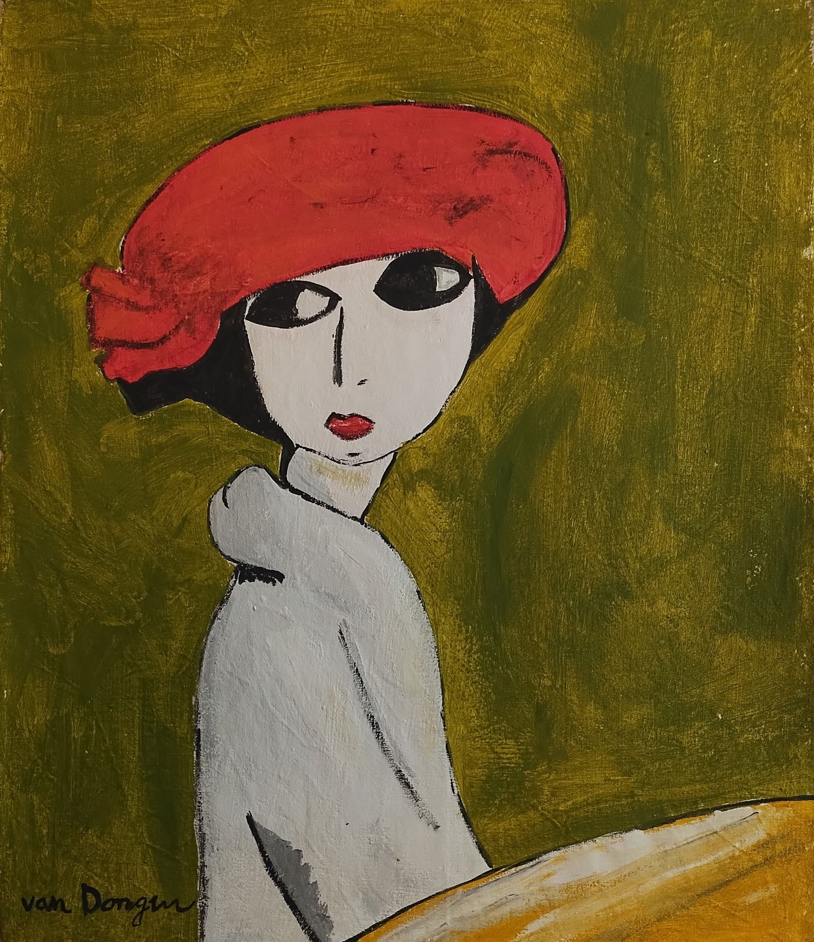 Signed Van Dongen (Dutch-French), Abstract Painting on Canvas Modern Art 20th Century (1 of 5)