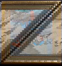 Vintage Adolf Fnyes Hungarian Print: Vintage Adolf Fnyes Hungarian Print Framed.(Under Glass) Good condition. See Photos. items can have scratches, marks, dirt due to the time kept in the storage. Approx. Window Measurements: 15 x 16 inc