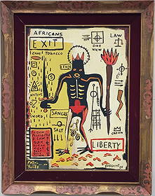 J-M-B Painting - NYC Samo King Crown 84 Painting Framed: J-M-B Painting - NYC Samo King PLeasure 84 Painting Framed .Self Portrait Painting Framed.NYC SAMO Self Portrait 84. Framed.Painting Size: 28 x 20 inches. Frame Size: 37 x 29 x 3 inches,This is hand p