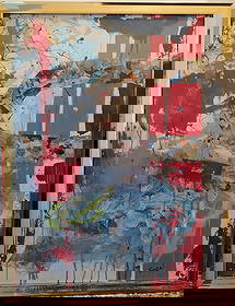 Kumi Sugai (1919 Hyogo - 1996 Kobe) Japan - France, Untitled Abstract Painting, on Paper: Kumi Sugai (1919 Hyogo - 1996 Kobe) Japan - France, Untitled abstract Painting,Mixed Media on Paper Painting Size: 18 x 24 inches Brush Gold Aluminum Finish Frame with Plexiglass Front. Kumi Sugai was