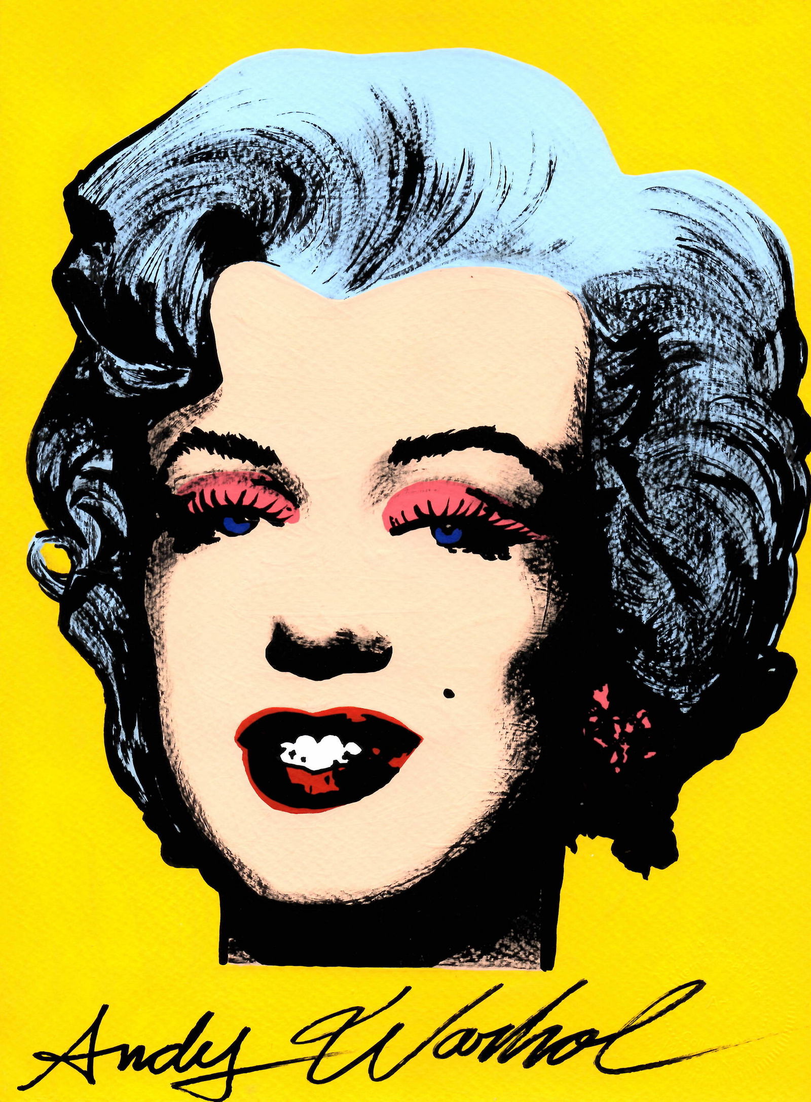 Signed Andy Warhol Mixed Media on Paper. Marilyn Monroe , Embossed Stamp (1 of 2)