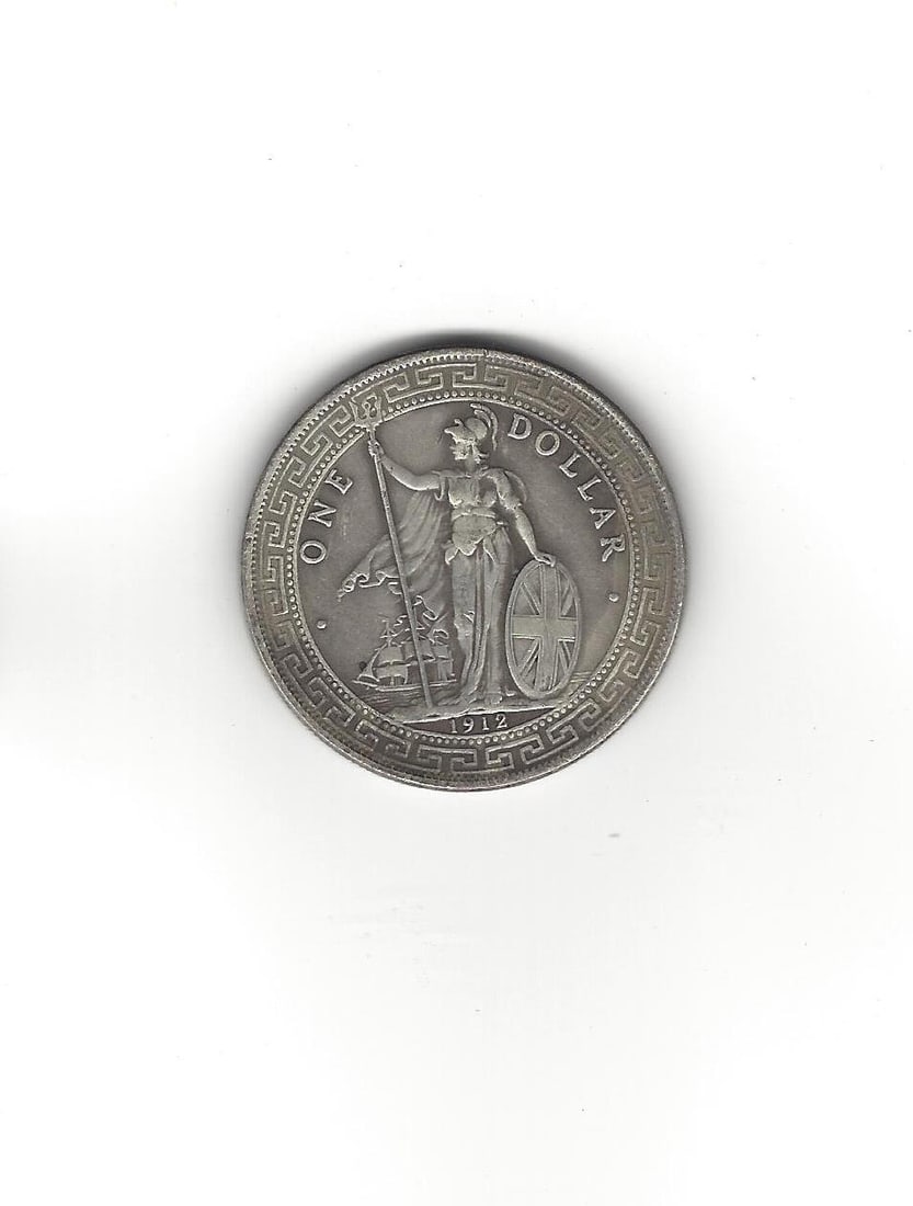 1912 Old British Trade Commemorative One Dollar Coin (1 of 2)