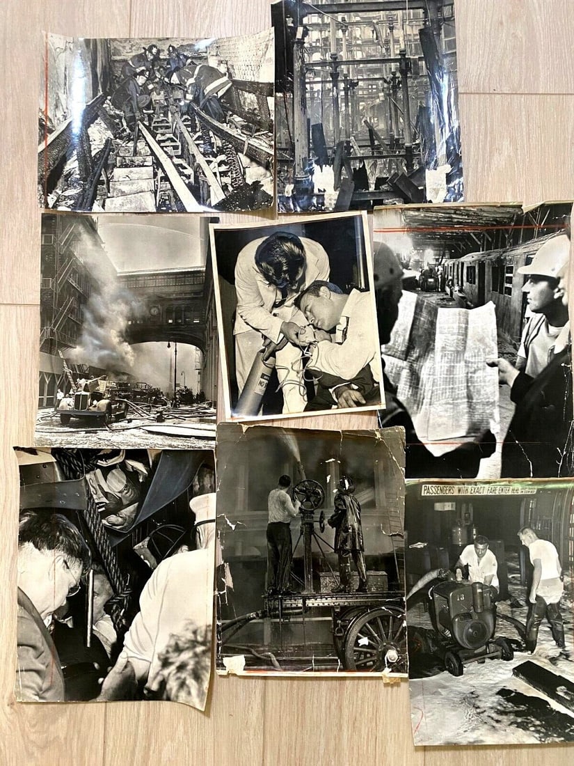 Lot of 8 50s & 60's NYC Disaster Photos from NY Herald -Subways (NAT FEIN) (1 of 11)