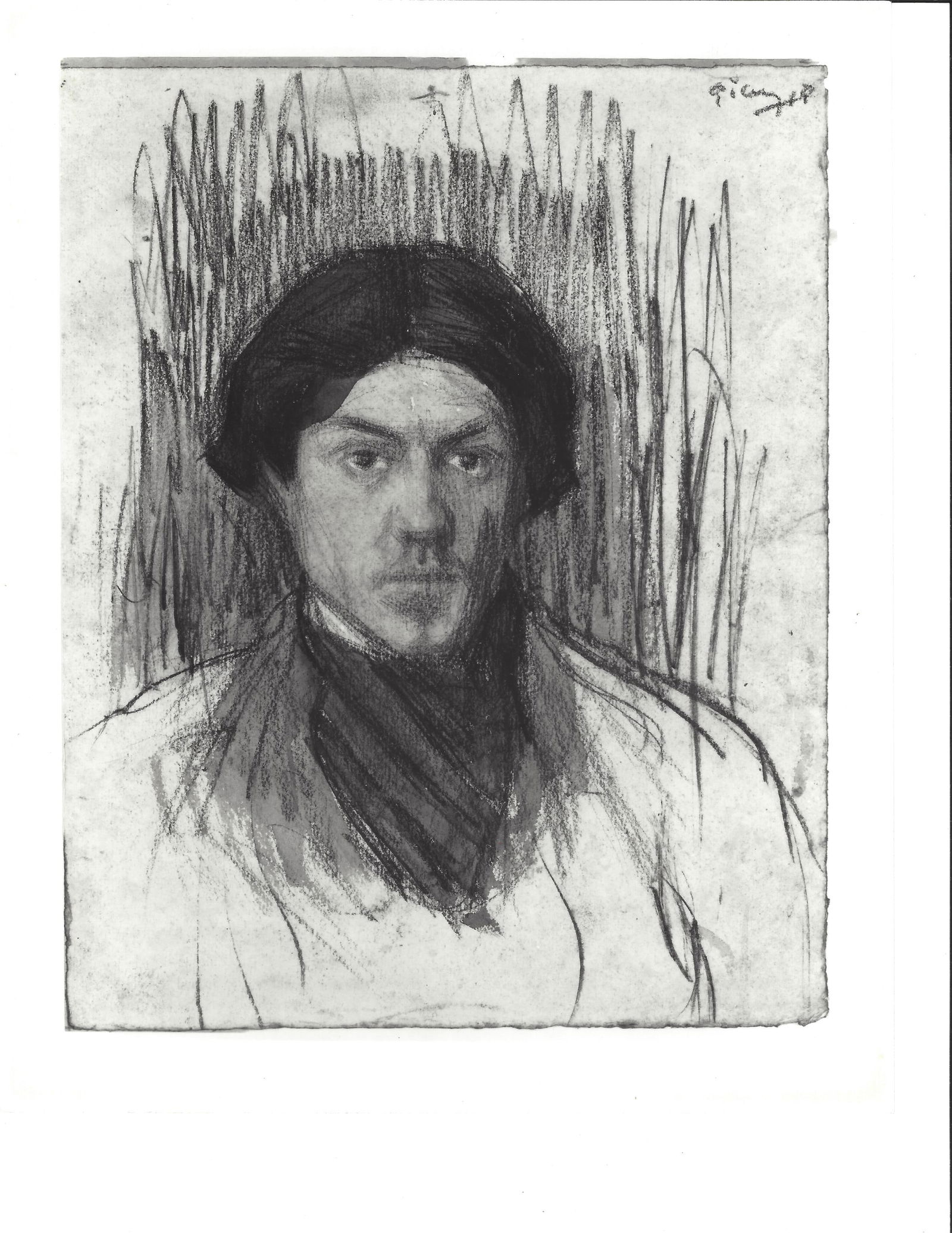 Pablo Picasso Self Portrait Photo 1902 Art Collection. Labeled on the Verso (1 of 2)