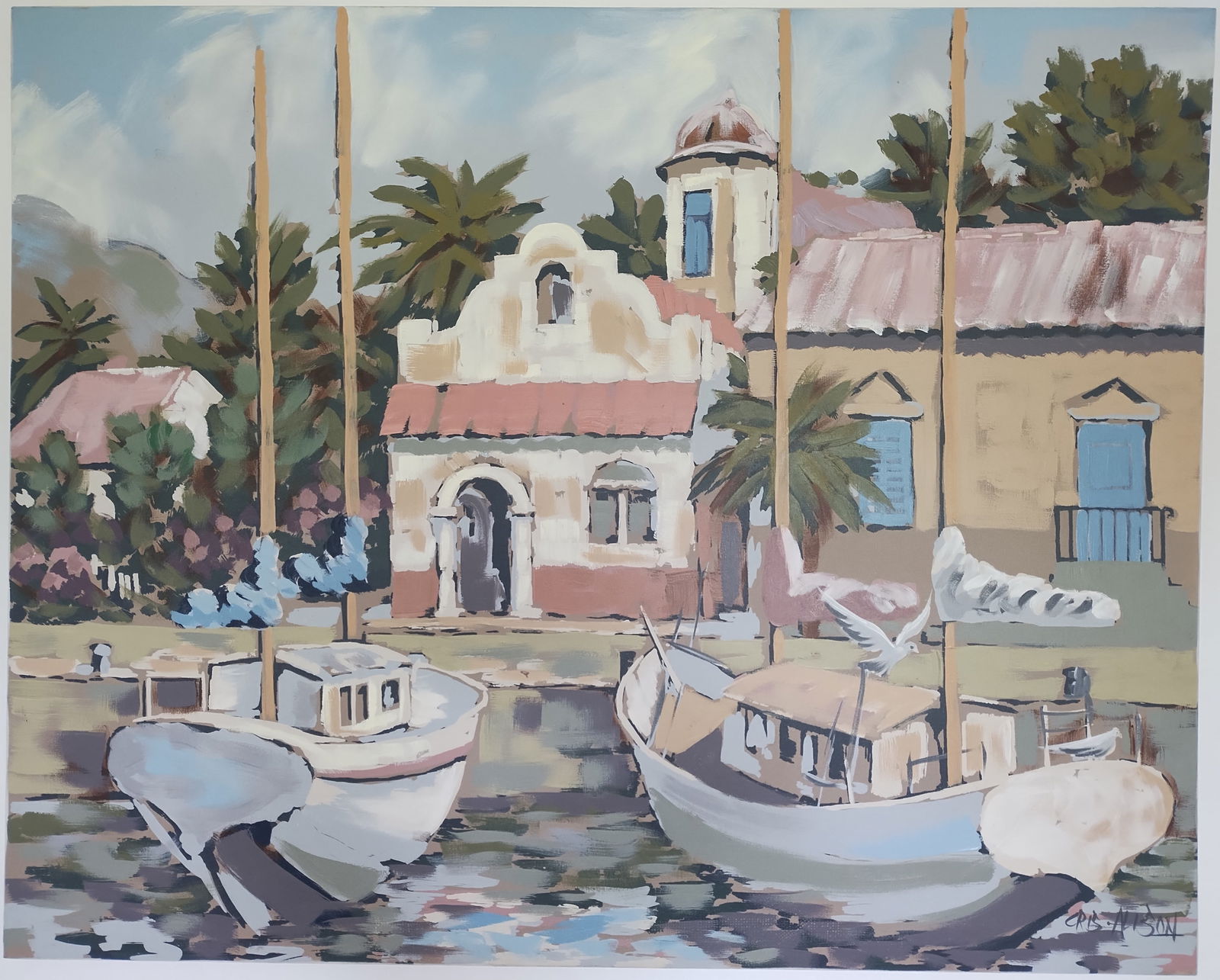 Cris Alison Large Oil Painting On Canvas: Large Abstract Wall Art Framed Oil Painting On Canvas for Living Room Wall Decor.. Approx Painting Size: 60 x 48 Inches. Good Condition See Photos. We pack & Ship for you. We take care of the shipping