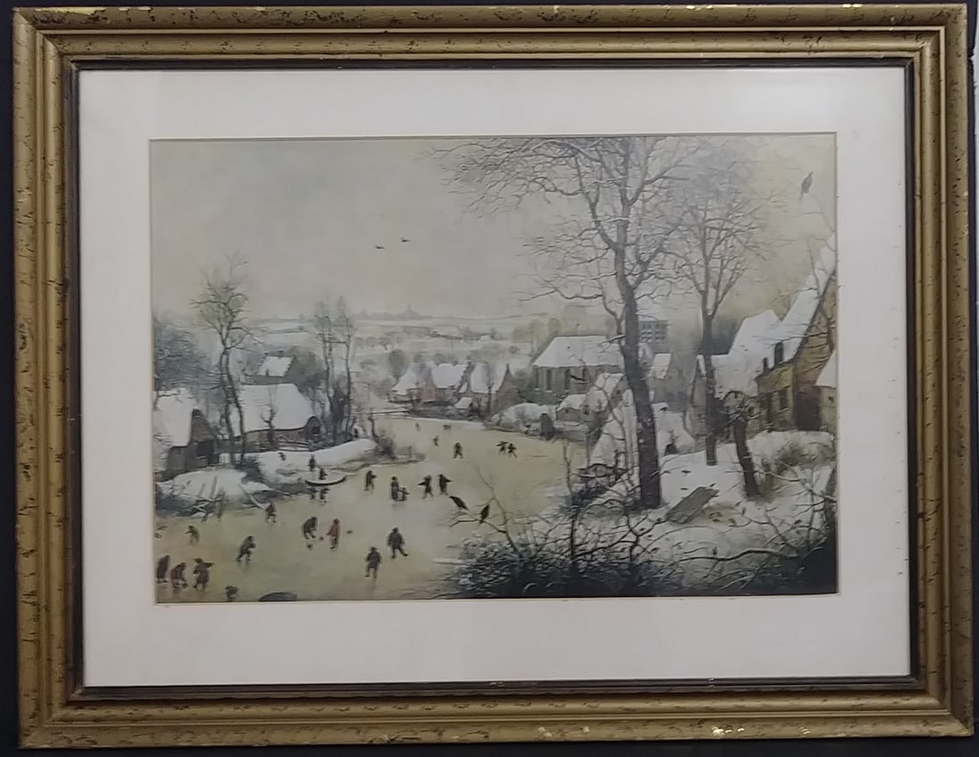 Vintage Original American Regionalism Print Framed.: Vintage Original American Regionalism Print Framed. Under Glass Good condition. See Photos. Approx. Window Measurements: 16 x 24 inches. - Approx. Window Measurements: 33 x 25 1/2 x 2 inches. See phot