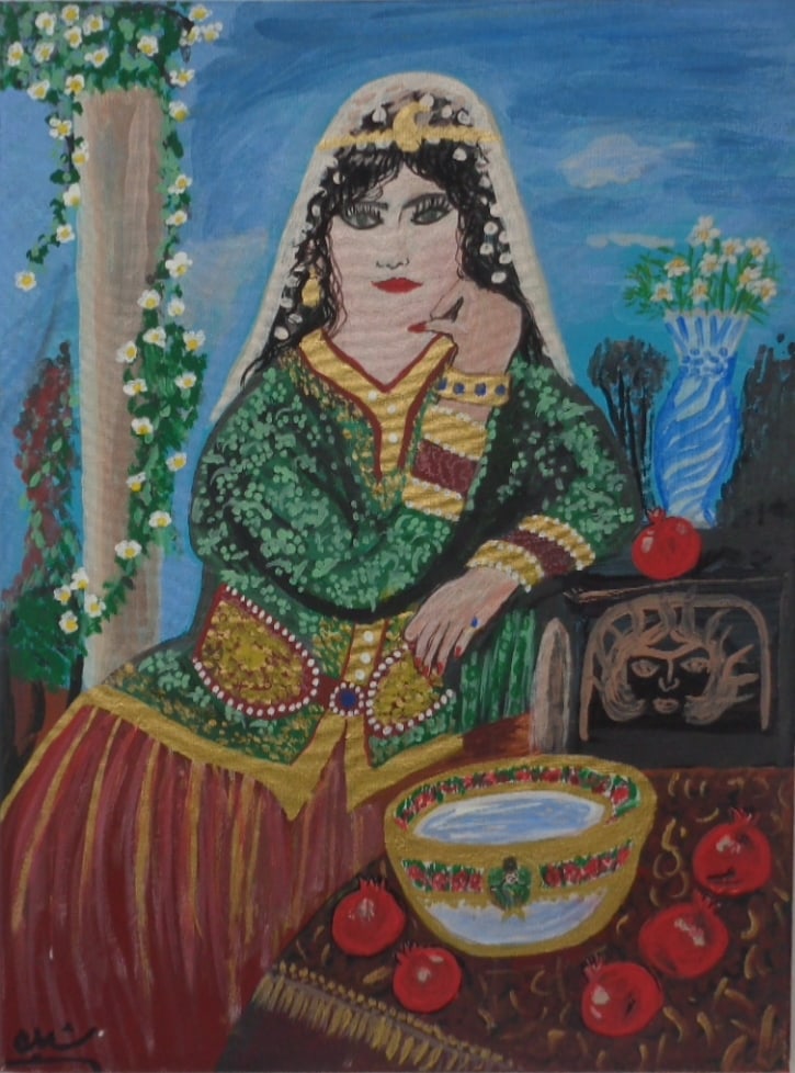 Original Signed Palm Reader Painting on Canvas (1 of 4)