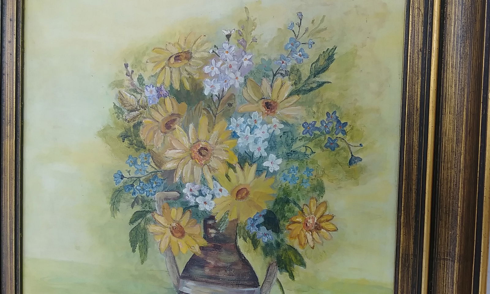 Vintage Original Flower Oil Painting Signed. - 3