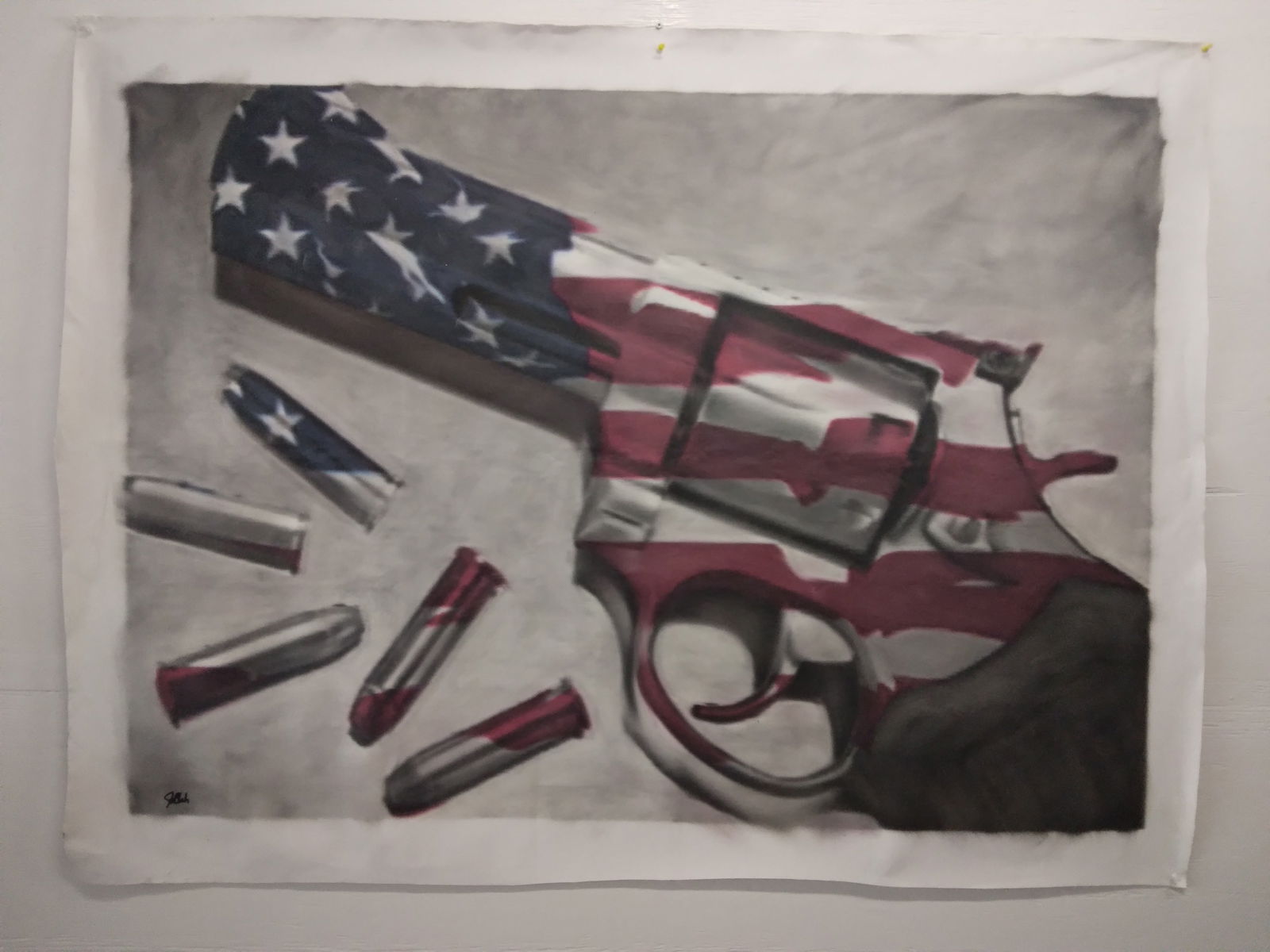 XL Gun Painting Oil Painting on Canvas (1 of 4)
