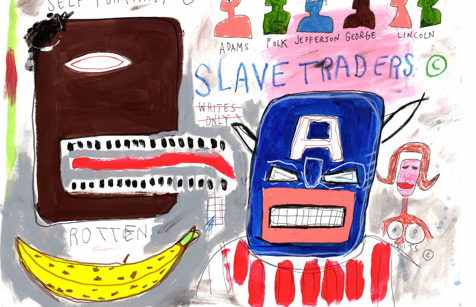 Jean-Michel Basquiat - SLAVE TRADERS - Fine Art Print on Paper: Jean-Michel Basquiat – Fine Art Print on Paper Print Large Size: 11 x 17 inches Paper Type: Heavy Cardstock with embossed stamp Condition: Good Shipping: We pack and ship in-house for your convenien