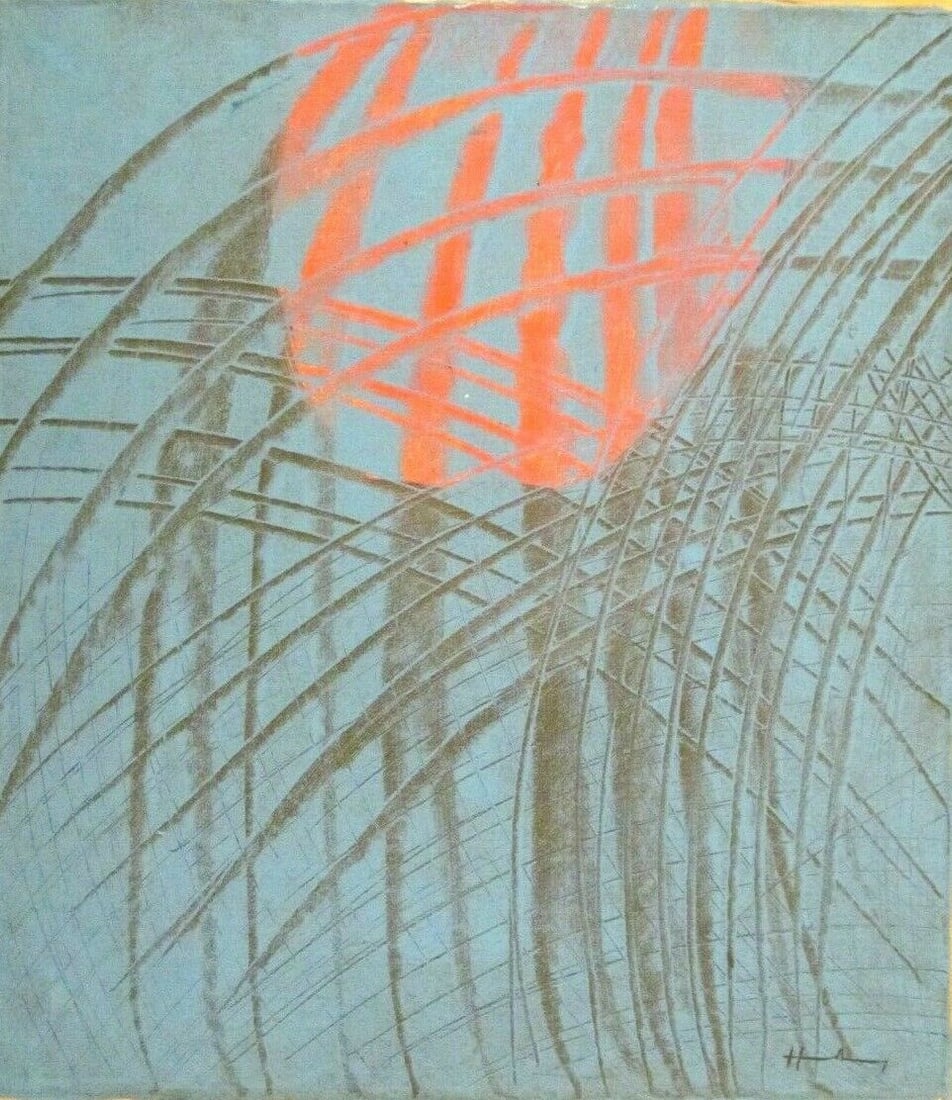 Signed Hans Hartung Modern Art 20th Century Modern Pain: Signed Hans Hartung Modern Art 20th Century Modern Painting on Canvas.Approx Painting Size: 21 x 27 inches. No coa, no supporting papers, sold in the manner of, from the school of - as is. good condit