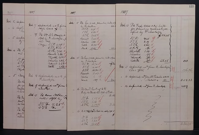 Supersized 1887- 8 sheets Ledger of New York City (1 of 1)