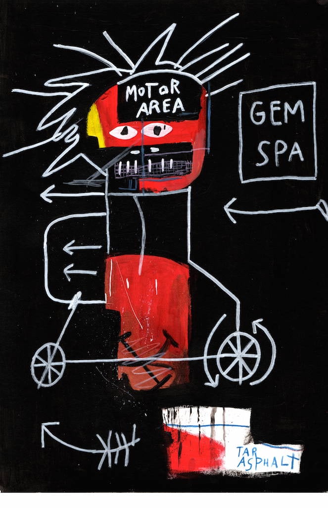 Jean-Michel Basquiat - MOTOR AREA - Fine Art Print on Paper: Jean-Michel Basquiat – Fine Art Print on Paper Print Large Size: 11 x 17 inches Paper Type: Heavy Cardstock with embossed stamp Condition: Good Shipping: We pack and ship in-house for your convenien