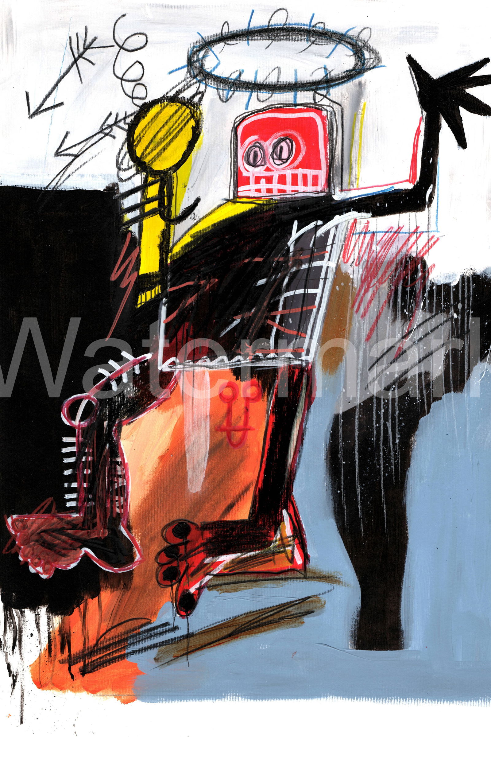 Jean-Michel Basquiat - SELF PORTRAIT - Fine Art Print on Paper: Jean-Michel Basquiat – Fine Art Print on Paper Print Large Size: 11 x 17 inches Paper Type: Heavy Cardstock with embossed stamp Condition: Good Shipping: We pack and ship in-house for your convenien