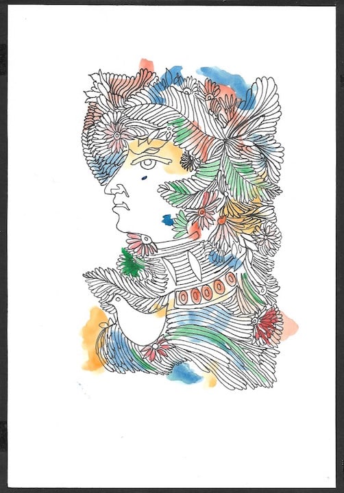 Portocarrero Recreation Painting Ink / Watercolor (1 of 2)