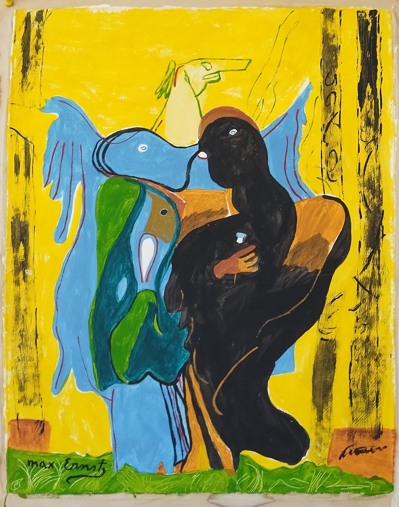 Signed Max Ernst 20th Century Modern Painting on Canvas (1 of 2)