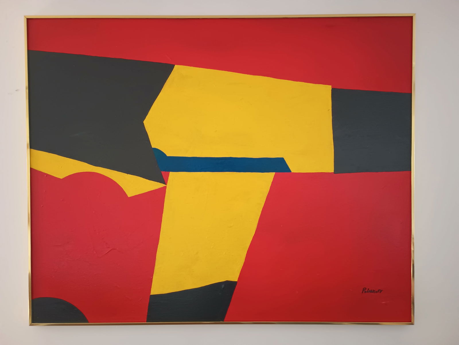 XXL Signed Poliakoff. Abstract Expressionism Composition Painting On Canvas. (1 of 6)