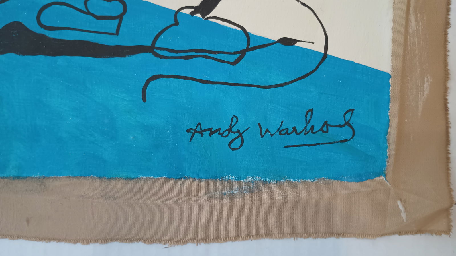 Abstract Canvas Signed Warhol - 2