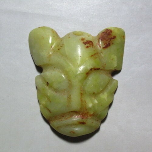 Old Hongshan Culture Jade Stone Carved Mask Pendant amulet Exorcism (1 of 2)