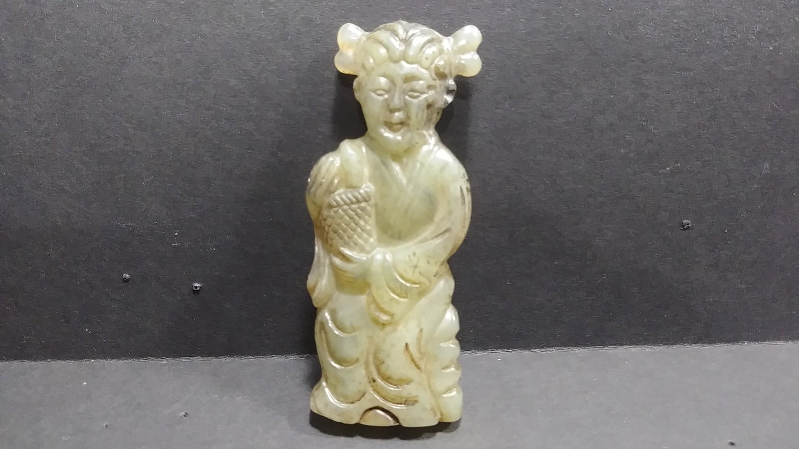 Antique Chinese Carved Natural Jade Beauty (1 of 2)