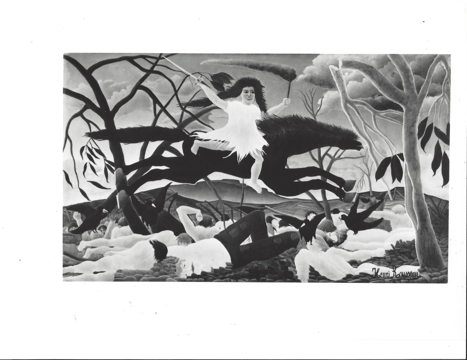 1985 Photo Henri Rousseau, Oil on Canvas, "War, at Museum of Modern Art (1 of 2)