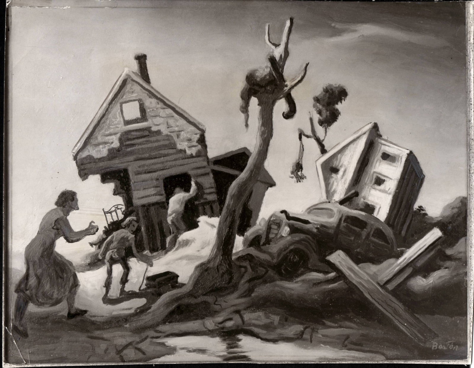 1951 Photography of Thomas Hart Benton painting 'Home Coming--Kaw Valley' (1 of 2)