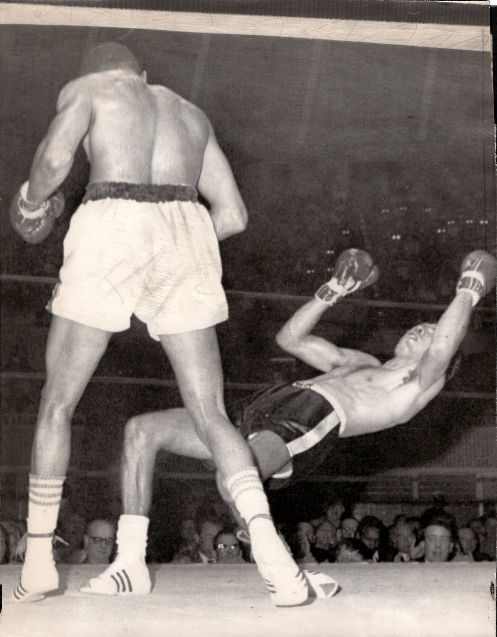 1968 Boxing Photography Curtis Cokes Sends Willie Ludick to the Floor (1 of 3)