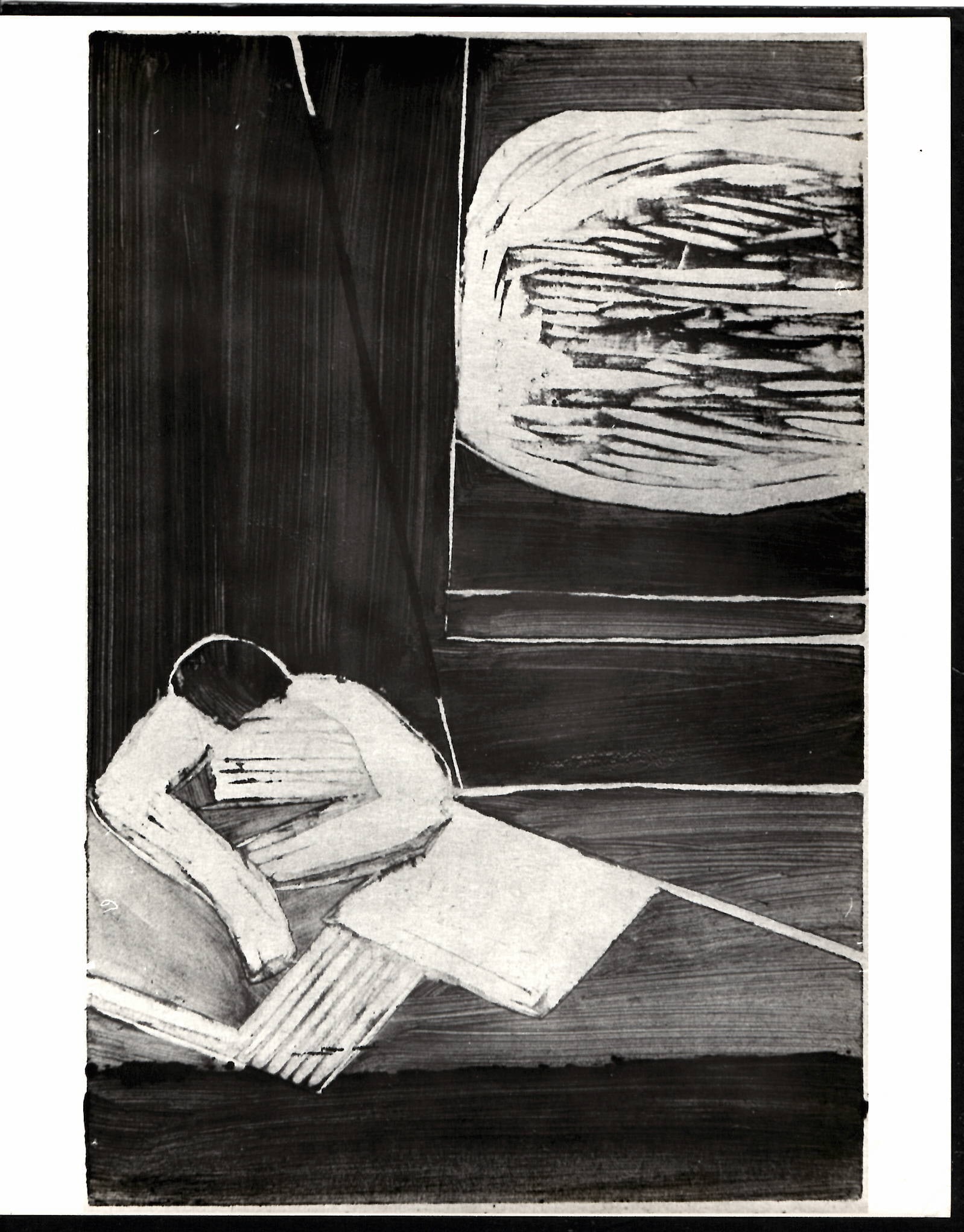 1980 Matt Phillips by Moonlight Linocut Photo (1 of 2)