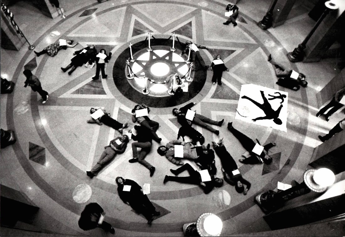 1983 Photo Anti-Nuclear Groups Hold -Die-In- at Minneso (1 of 2)