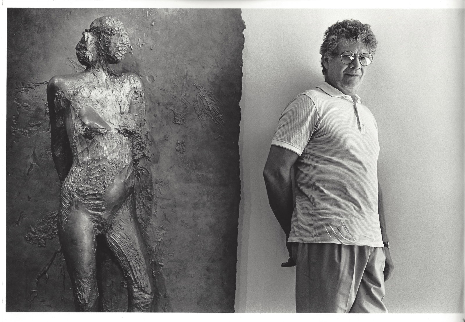 1989 Photo Artist Manuel Neri & Sculpture Mujer Pegada (1 of 2)