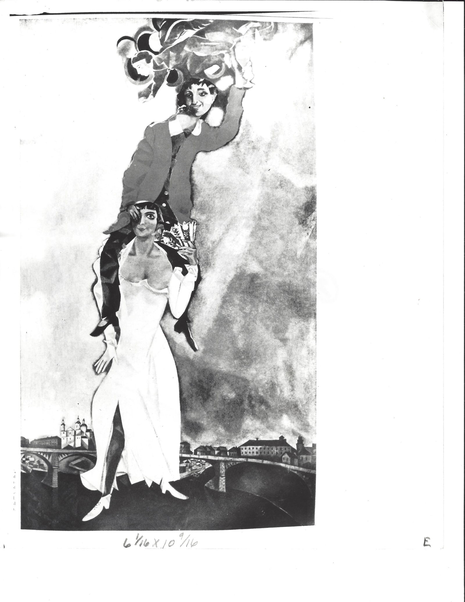 1970 Photo Art Painting Marc Chagall Double Portrait (1 of 2)