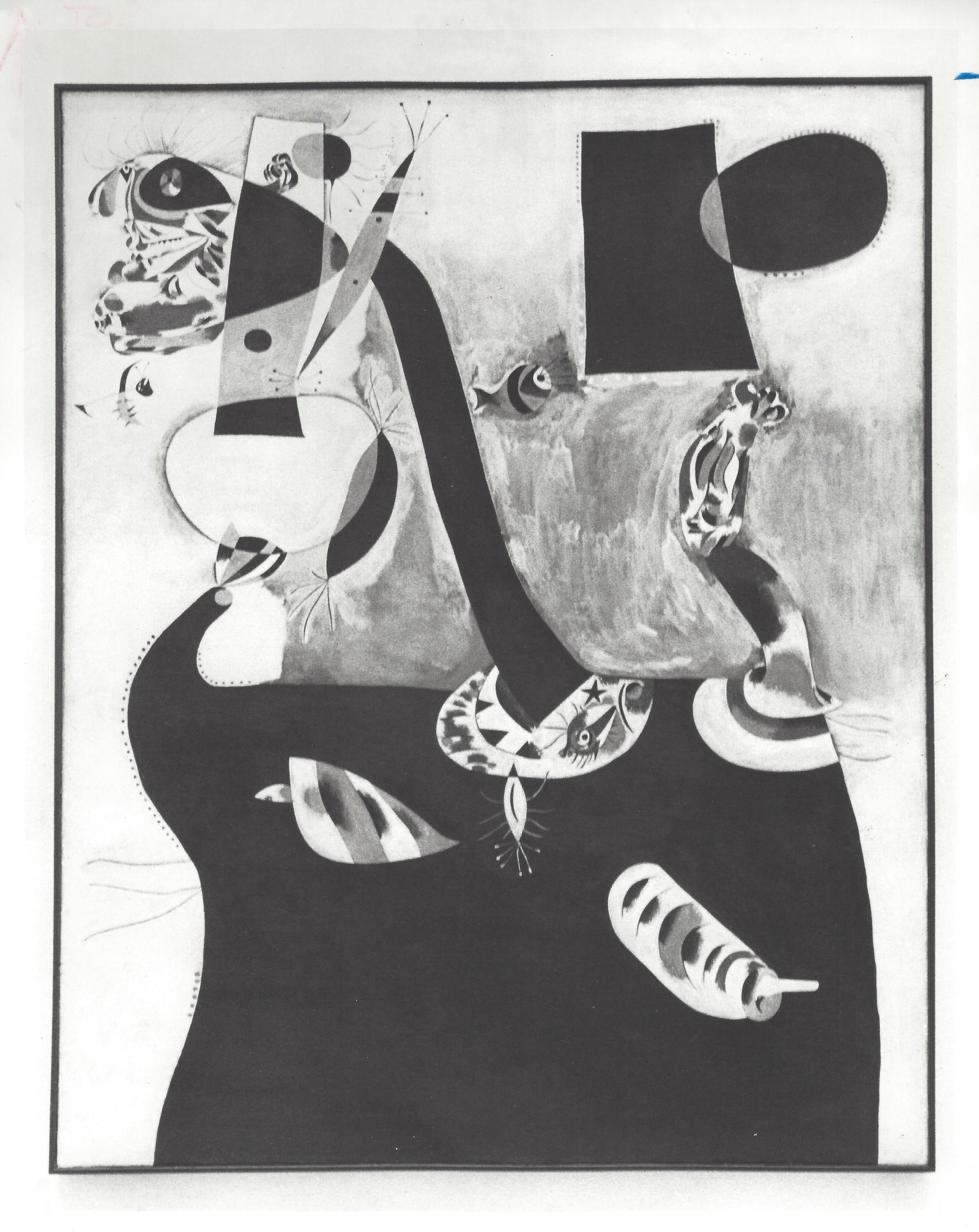 1982 Photo Artist Joan Miro's -Seated Woman II- Exhibit: 1982 Photo Artist Joan Miro's -Seated Woman II- Exhibited in Houston's MFA. This is a original photo. Joan Miro's Seated Woman II, now on exhibit at Houston's MFA. Miro in America Show. MFA... Photo s