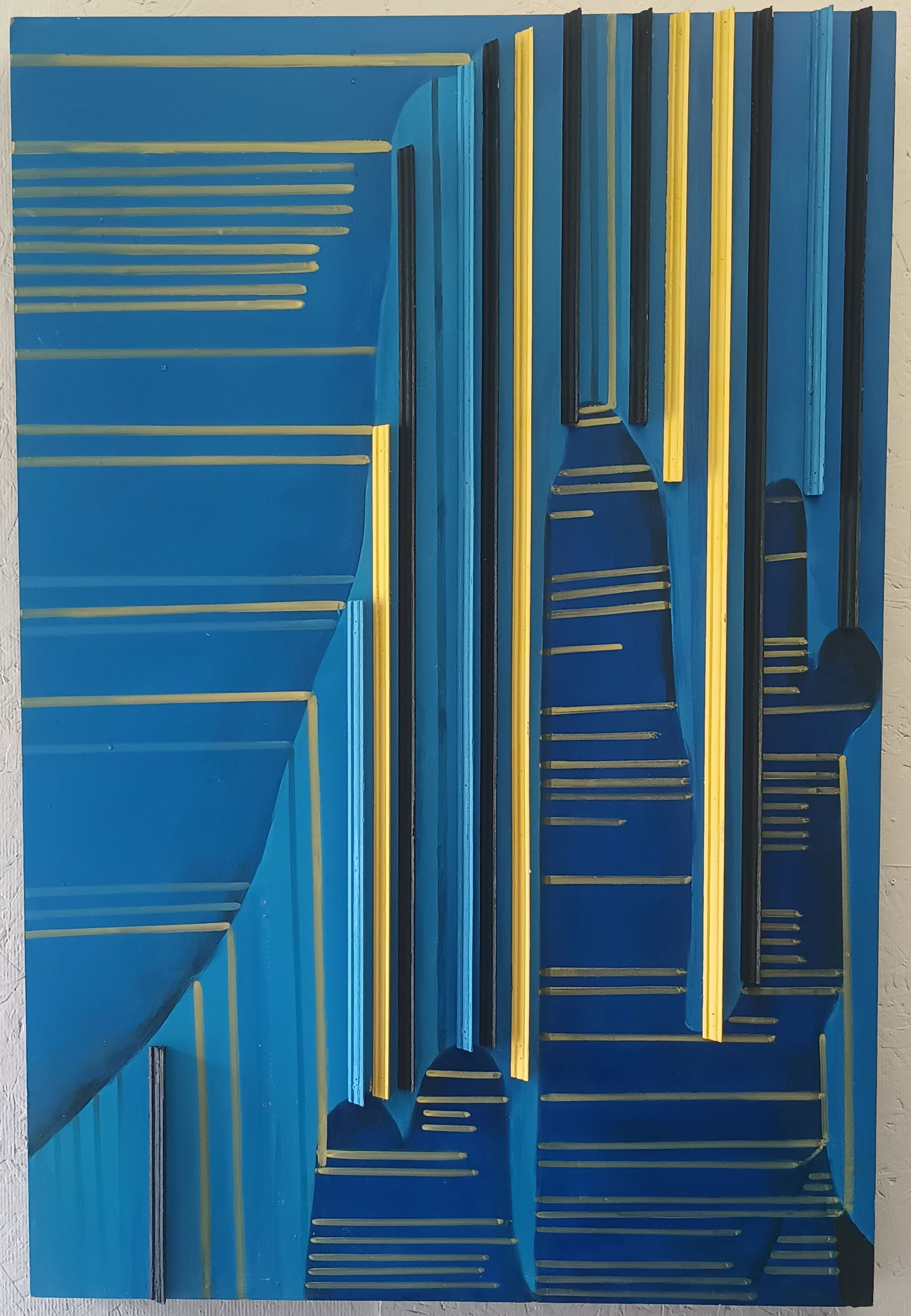 Oil Painted Wood Wall Art Panel Sculpture 3D.: Wood Wall Art Panel Sculpture 3D. Sculpture, Oil Painted Wood on WoodSize: 42 1/2 H x 28 1/2 H x 2 D in. SEE PHOTOS as part of the description. Good condition.We pack & Ship for you. We take care of