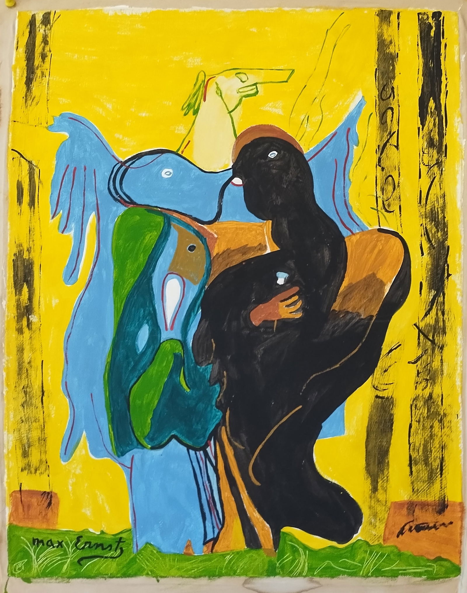 Signed Max Ernst 20th Century Modern Painting on Canvas (1 of 2)