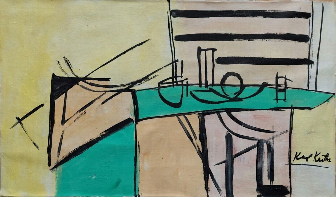 Signed Karl Knaths 20th Century Modern Painting on Canvas: Signed Karl Knaths 20th Century Modern Painting on Canvas.Painting size: 22 x 14 inches. No coa,sold in the manner of, from the school of-as is.Good condition. See Photos