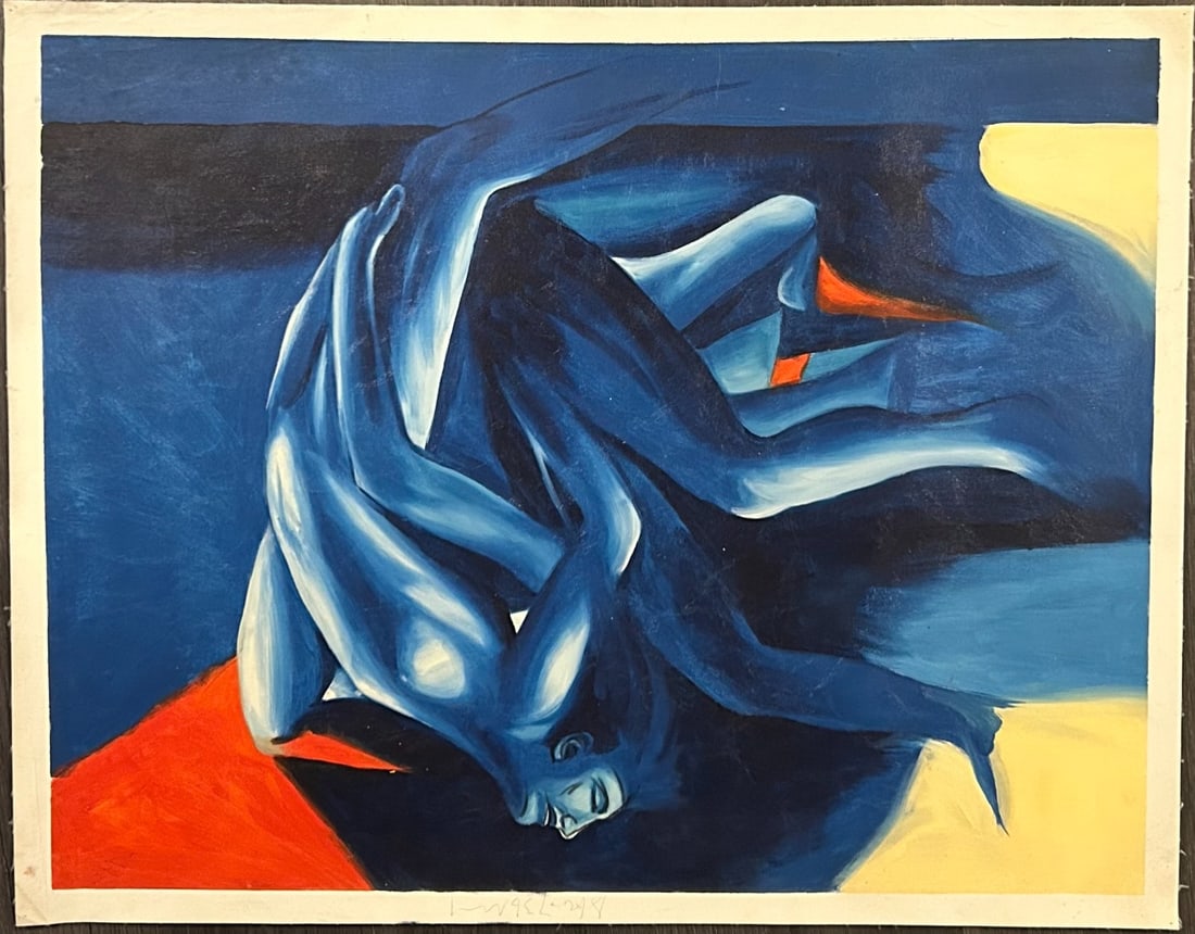 Contemporary Modern Painting on Canvas Paper: Contemporary Modern Painting on Canvas Paper.Size: 35 x 27 inches.Good condition. See Photos