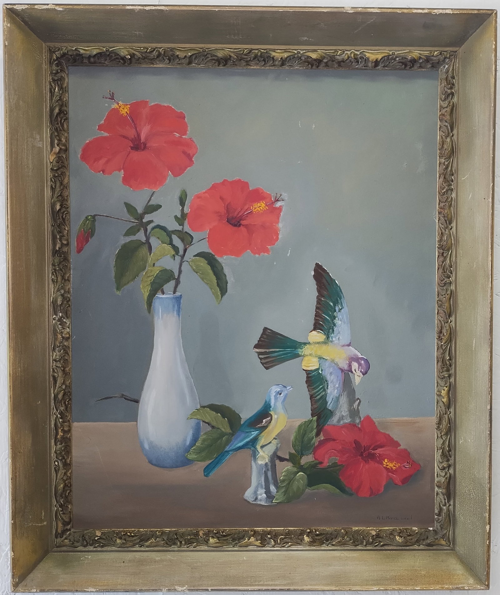 Original Signed Oil Painting on Masonite: Original Signed Oil Painting on Masonite . Approx Painting Size:16 x 20 In Approx Frame Size: 19 1/2 x 23 1/2 x 3 In Good condition. See photos. We pack & Ship for you, We take care of the shipping se