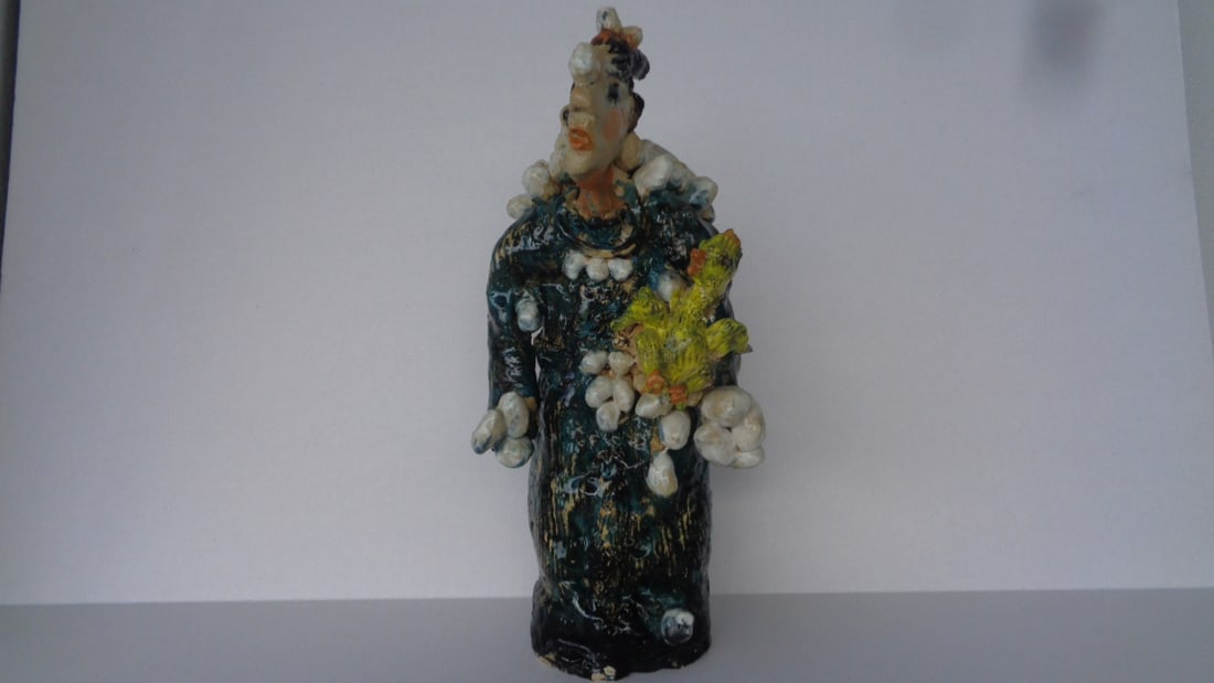 Original Lois B Herrick Whimsical Sculpture: Lois B Herrick Whimsical Sculpture. It may have cracks, Missing piece, Scratch,Marks...From Estate of Lois Herrick .Measurements :15" 1/2 x 7"x 6".