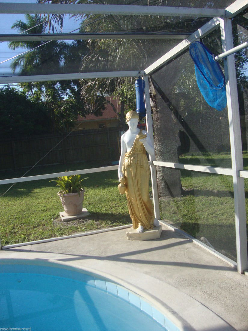 Life Size Fiberglass Standing Lady Statue -Signed: Life Size Fiberglass Standing Lady Statue -Signed- Measurements Approx:Width: 19 - Base: 16 1/2 X 16 - Height: 64 Inches - This piece is in very good condition-