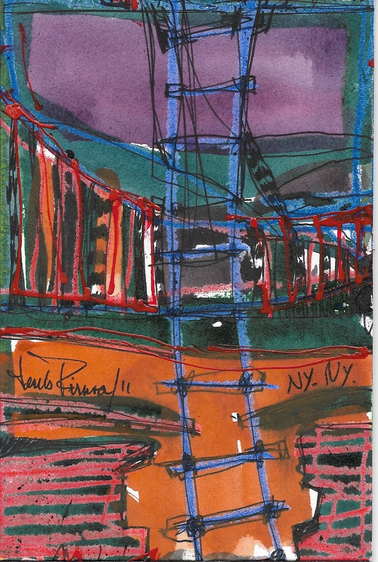 Original J. Rivera. Mixed Media Art Painting On Paper: Original J. Rivera. Mixed Media Painting On Paper. Painting: 6 x 4 inches. Good Condition see Photos. WE PACK & SHIP FOR YOU. WE TAKE CARE OF THE SHIPPING SERVICES IN HOUSE.