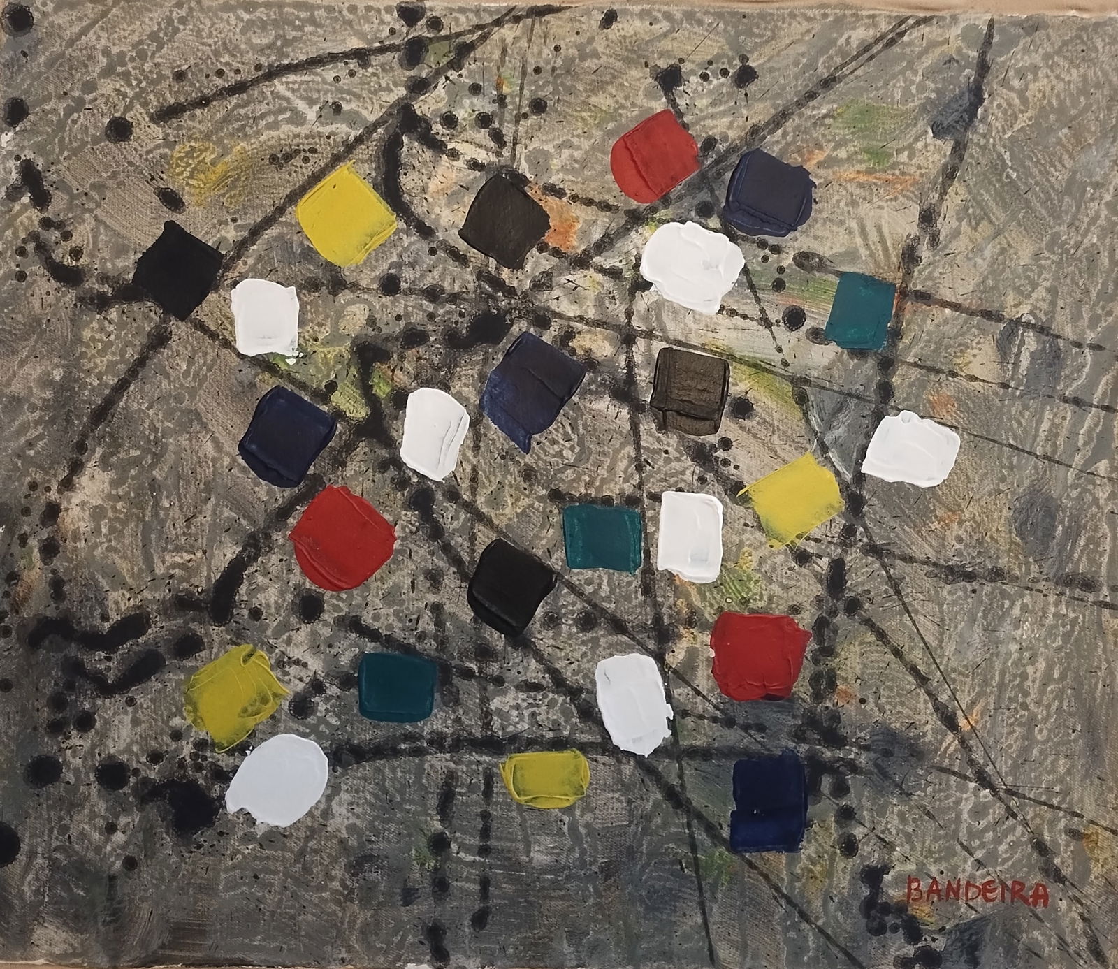 Antonio Bandeira Abstract Painting Modern Art: Antonio Bandeira Abstract Painting Modern Art. Approx Canvas Measurements: 20 x 17 inches.This painting is sold unframed and unstretched. It includes only the canvas and is shipped rolled in a profess