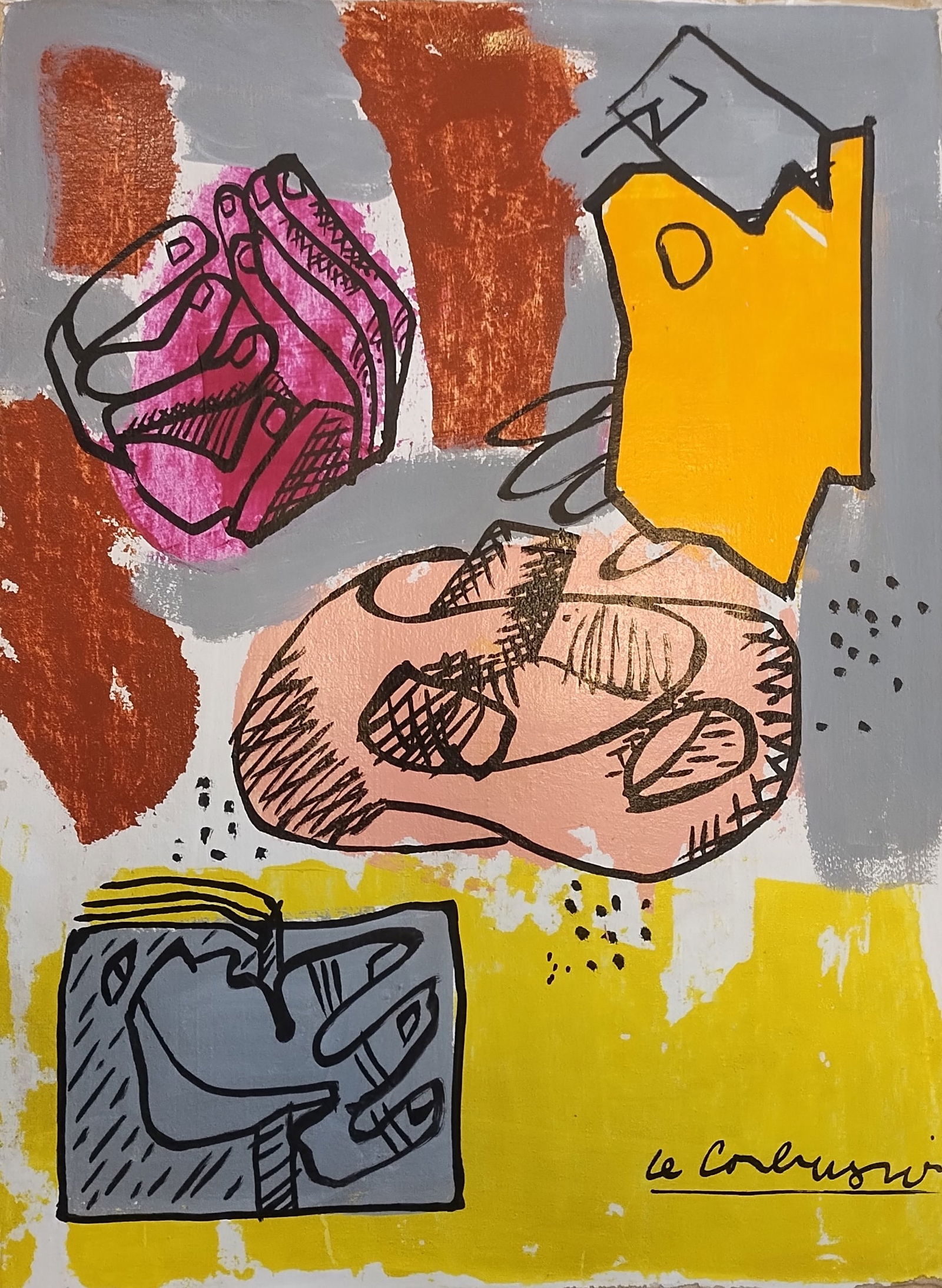 Le Corbusier (French) Abstract Painting Modern Art (1 of 4)