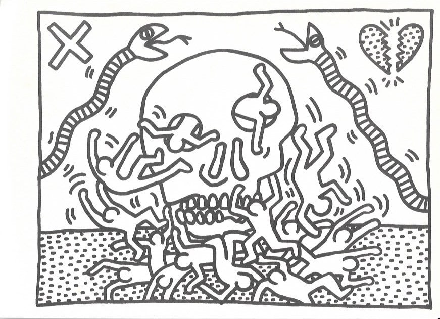 Keith Haring 98 Fine Art Print. Ink on Paper. Radiant Baby Stickers on Reverse: Keith Haring 98 Fine Art Print. Ink on Paper. Radiant Baby Stickers on Reverse. Print Paper Size: 12 x 8 1/2 Inches. Good Condition. We pack & Ship for you. We take care of the shipping services in ho