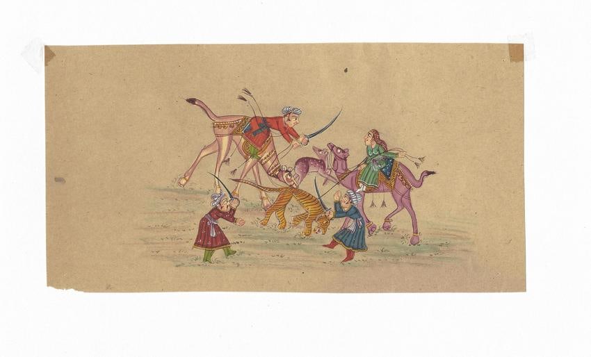 Persian Maharajah Hunting Illuminate Painting: Persian Maharajah Hunting Illuminate Painting. Approx Size: Art Work: 6 1/2 x 4 3/4 inches Pictures are as accurate as possible, however color may look different on each monitor. Good Condition. See p