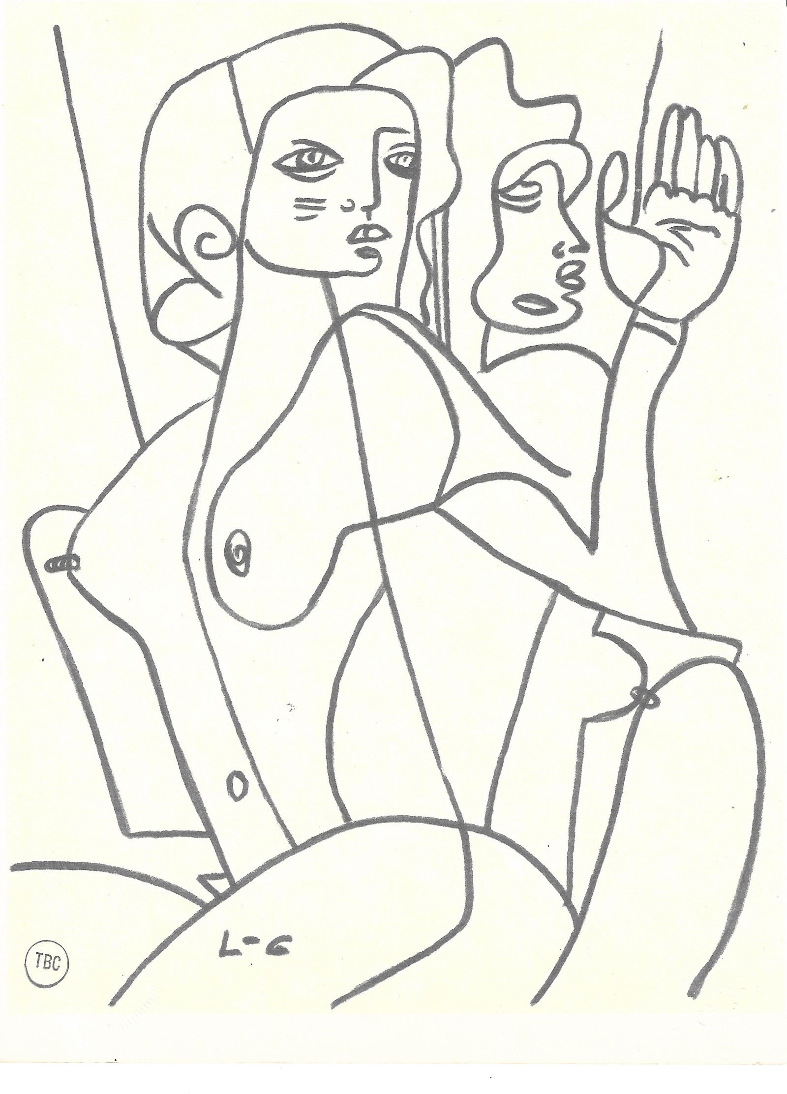 Fernand Henri Léger French (1881-1955) Fine Art drawing/print Ink on Paper.Embossed Stamp: Fernand Henri Léger French (1881-1955) Fine Art drawing/print Ink on Paper.Embossed Stamp.Paper Size: 11 1/2 x 8 1/4 Inches. Joseph Fernand Henri Léger was a French painter, sculptor, and filmmaker.